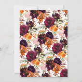 Herbst-Burgundy- & Orangen-Blütendusche Einladung (Rückseite)