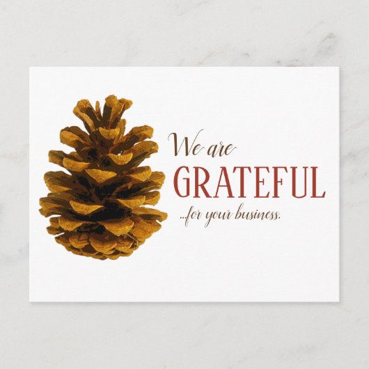 Herbst Business Danke Karten - Pinecone (Vorderseite)