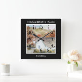 Herbst Buttermere Village Lake District England Quadratische Wanduhr (Zuhause)