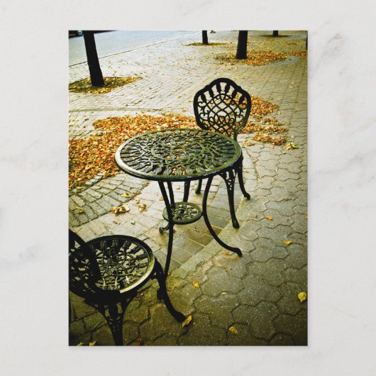 Herbst-Café-Patio 02 Postkarte (Vorderseite)