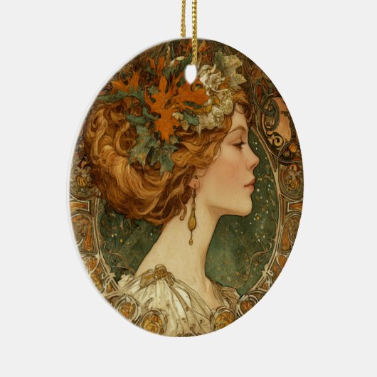Herbst Cameo Ornament - Vintager Jugendstil (Rechts)