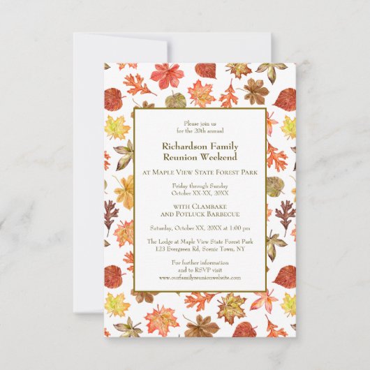 Herbst Camping Family Wiedersehen Jamboree GRILLEN Einladung (Vorderseite)