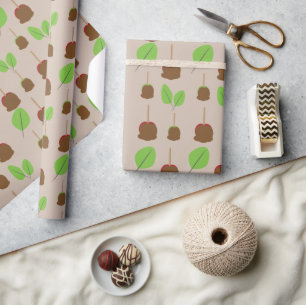 Herbst-Candy-Äpfel Grünpflanzen Geschenkpapier