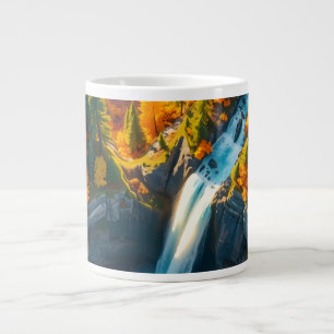 Herbst-Canyon-Wasserfall – Lebendiger Herbstwald Jumbo-Tasse