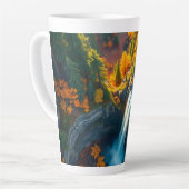 Herbst-Canyon-Wasserfall – Lebendiger Herbstwald Milchtasse (Linke Ecke)
