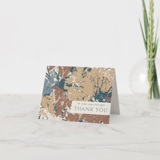 Herbst Caramel Cinnamon Blätter Hochzeit Dankeskarte (Vorderseite)