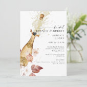 Herbst Champagne Bridal Brunch & Bubbly Einladung (Stehend Vorderseite)