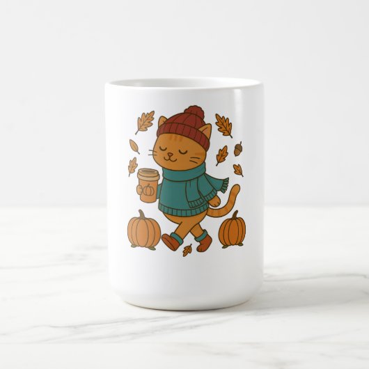 Herbst Chat Gemütliche Spaziergänge Kaffeetasse (Mittel)