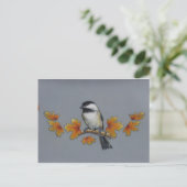 Herbst Chickadee Postkarte (Stehend Vorderseite)