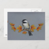 Herbst Chickadee Postkarte (Vorne/Hinten)