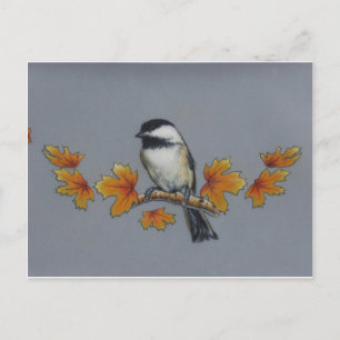 Herbst Chickadee Postkarte