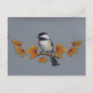Herbst Chickadee Postkarte