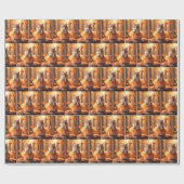 Herbst-Chipmunks mit Herz Geschenkpapier (Flach)