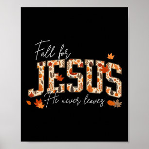 Herbst Christlicher Erntedank fallen für Jesus Er  Poster
