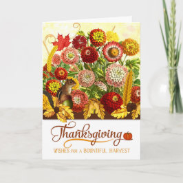 Herbst Chrysanthemum Garden Erntedank Feiertagskarte