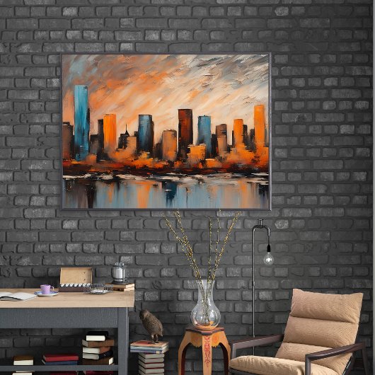 Herbst City Skyline Sunset uneingerahmt Poster