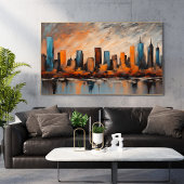 Herbst City Skyline Sunset uneingerahmt Poster