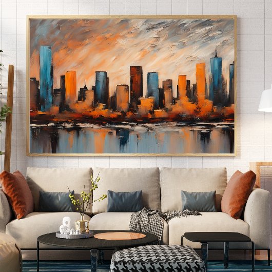 Herbst City Skyline Sunset uneingerahmt Poster