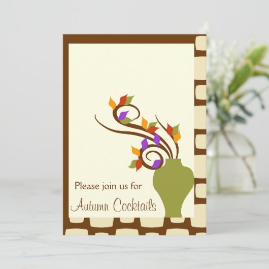 Herbst-Cocktail-Party Einladung (Stehend Vorderseite)