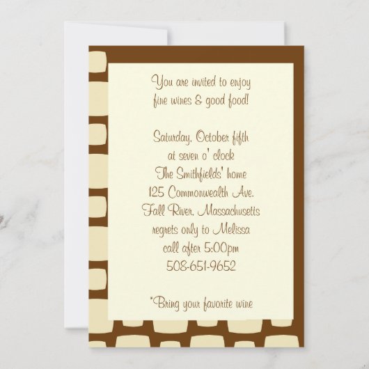 Herbst-Cocktail-Party Einladung (Rückseite)