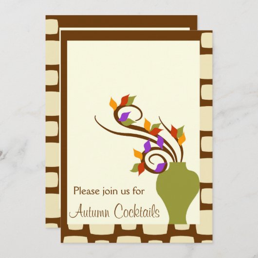 Herbst-Cocktail-Party Einladung (Vorne/Hinten)