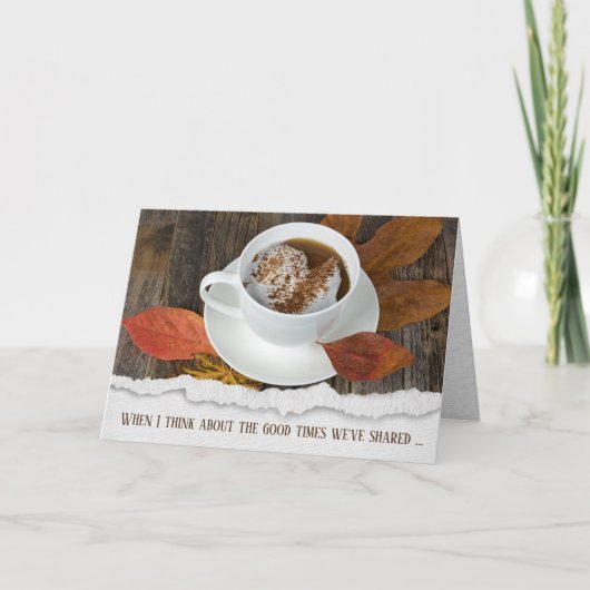 Herbst-Coffee-Freundschaft Karte (Vorderseite)