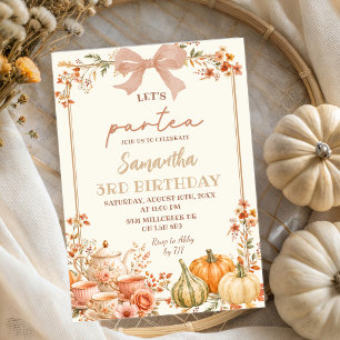 Herbst Coquette Lass uns ParTea Geburtstag Einladung