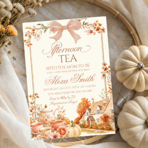 Herbst Coquette Nachmittagstee Baby Shower Einladung