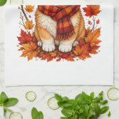 Herbst Corgi Hund Kuschelig Geschirrtuch (Gefaltet)