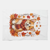 Herbst Corgi Hund Kuschelig Geschirrtuch (Horizontal)