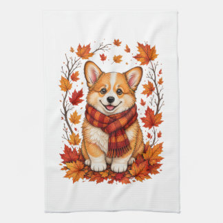 Herbst Corgi Hund Kuschelig Geschirrtuch
