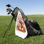 Herbst Corgi Hund Kuschelig Golfhandtuch (Gras)