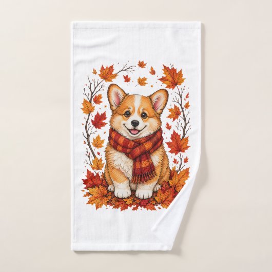 Herbst Corgi Hund Kuschelig Handtuch (Handtuch)