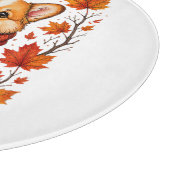 Herbst Corgi Hund Kuschelig Schneidebrett (Ecke)