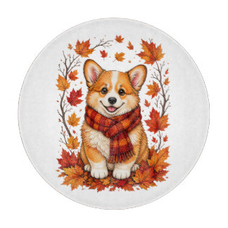 Herbst Corgi Hund Kuschelig Schneidebrett