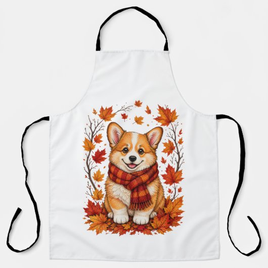 Herbst Corgi Hund Kuschelig Schürze (Vorderseite)
