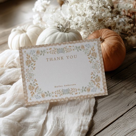 Herbst-Cottage-Brautabschiedsparty  Dankeskarte