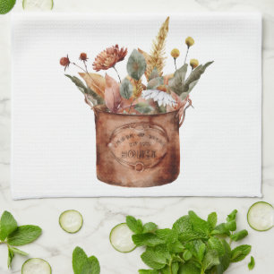 Herbst Cottage Kupfer Blumen Botanisch Geschirrtuch
