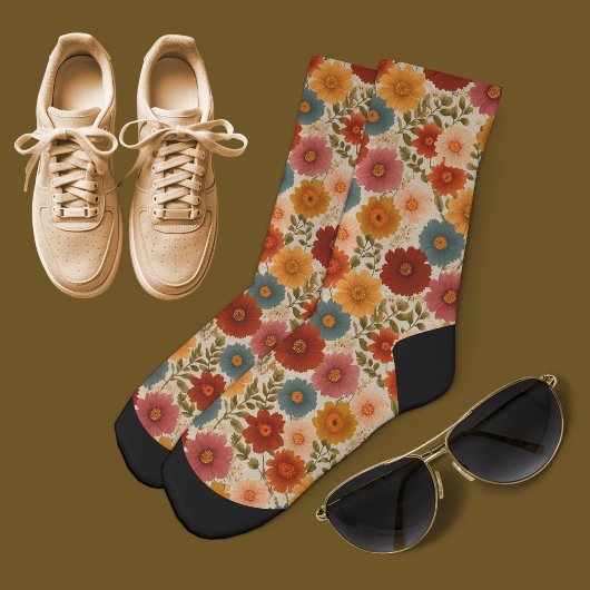 Herbst Cottagecore Blumen Socken