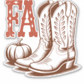 Herbst Cowgirl Pumpkin Aufkleber (Vorderseite)