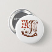 Herbst Cowgirl Pumpkin Button (Vorne & Hinten)