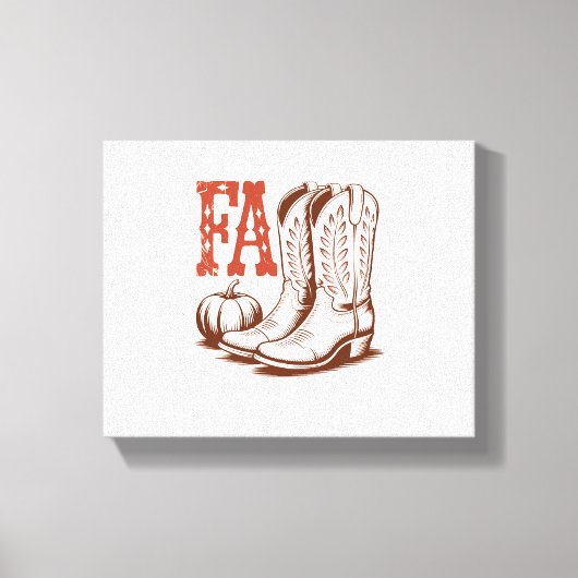 Herbst Cowgirl Pumpkin Leinwanddruck (Vorderseite)