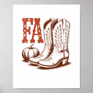 Herbst Cowgirl Pumpkin Poster