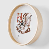 Herbst Cowgirl Pumpkin Uhr (Winkel)