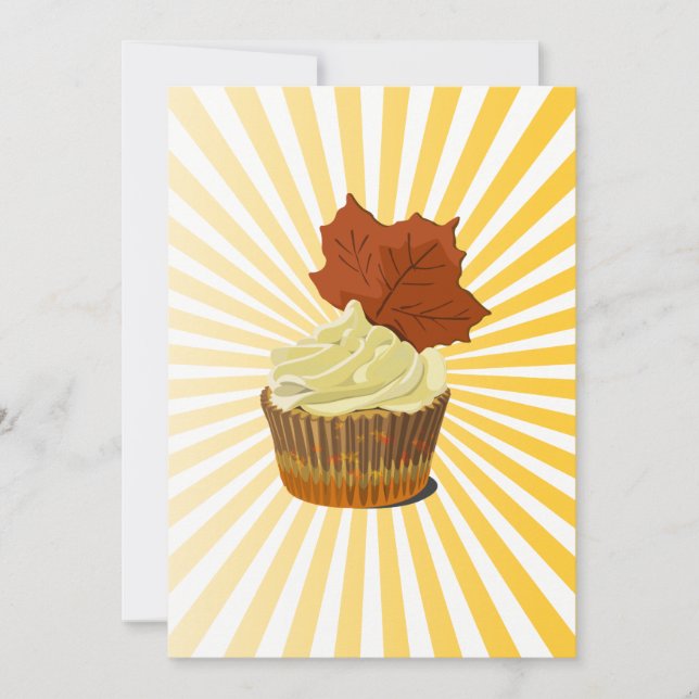 Herbst-Cupcake mit Blast-Line-Muster (Vorderseite)