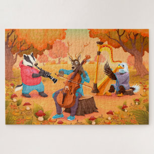 Herbst Dachs Hirsch Adler Herbstmusik Erntedankfes Puzzle