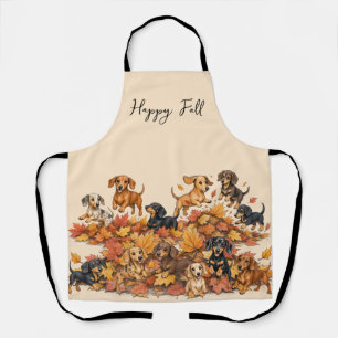 Herbst Dachshund-Welpen  Schürze