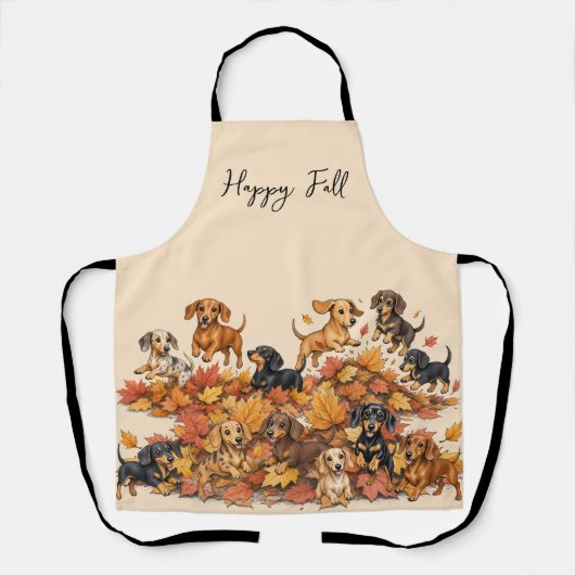 Herbst Dachshund-Welpen Schürze (Vorderseite)