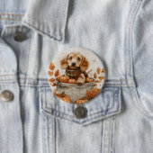 Herbst Dackel Hunde Pumpkin Button (Beispiel)