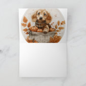 Herbst Dackel Hunde Pumpkin Karte (Innenseite)